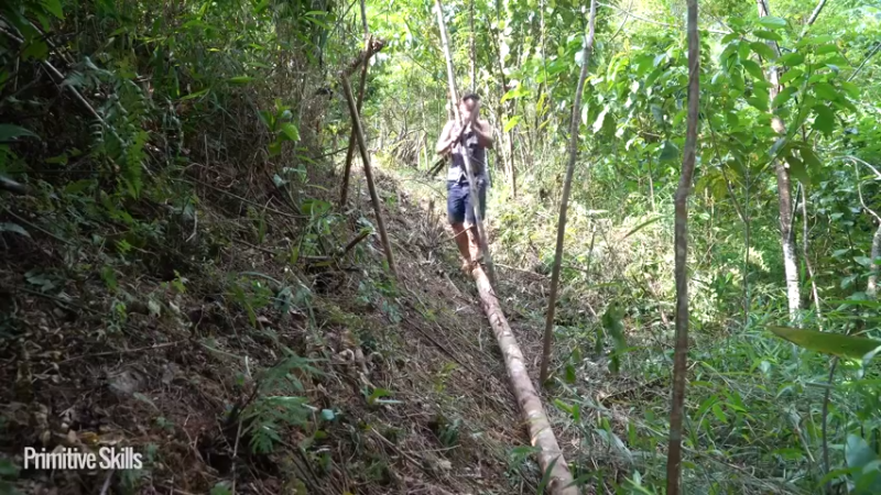 3基地B126竹筏旅游(23)山野基地】《如果你一无所有 进入单人我的世界，自由荒野 离网乐园 全手工制作耕种 快乐野外生活》