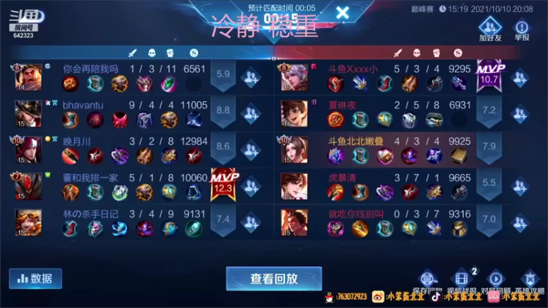 【2021-10-10 20点场】小笨蛋北北：o o o o o o o o o o