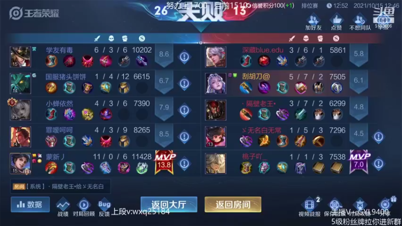 【2021-10-15 13点场】皇玺丶Fly高一刀：高一刀： 今天认真了