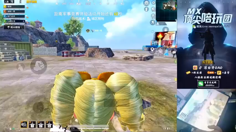 凉白开OAO：被三名队友带躺吃鸡