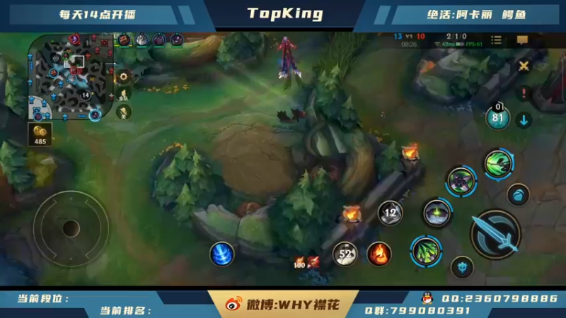 【2021-10-21 21点场】襟花啊：王者阿卡丽鳄鱼上单专场