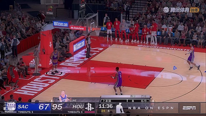 NBA2K21BLY最新名单烂队拯救之火箭,对阵国王