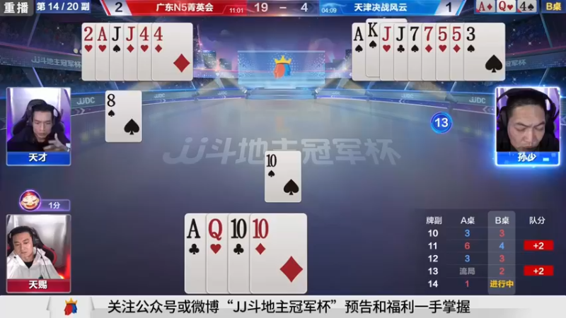 【2021-10-27 04点场】JJ斗地主官方：斗地主冠军杯，秋季4进3生死战