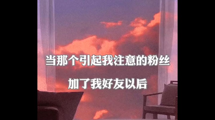 当那个引起我注意的粉丝加了我好友以后