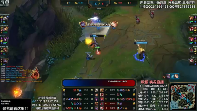 【2021-10-28 04点场】胖胖灬：胖胖OB：EDG欧服大战DK T1 ！