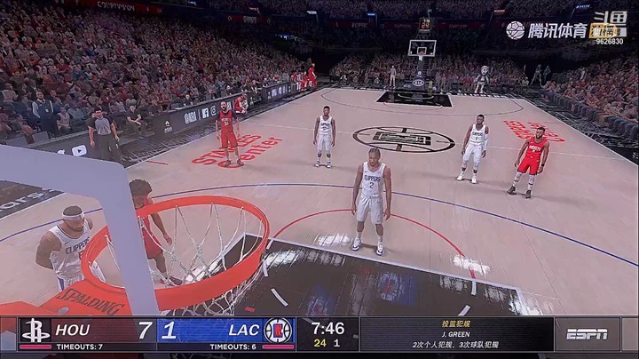 NBA2K21BLY最新名单烂队拯救之火箭,调整真实命中率后再次对阵快船