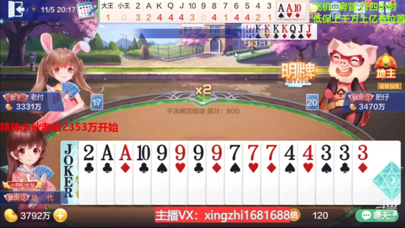 【2021-11-05 19点场】灬幸之斗地主灬：巅峰赛赛季！封顶500万！刺激的源泉！