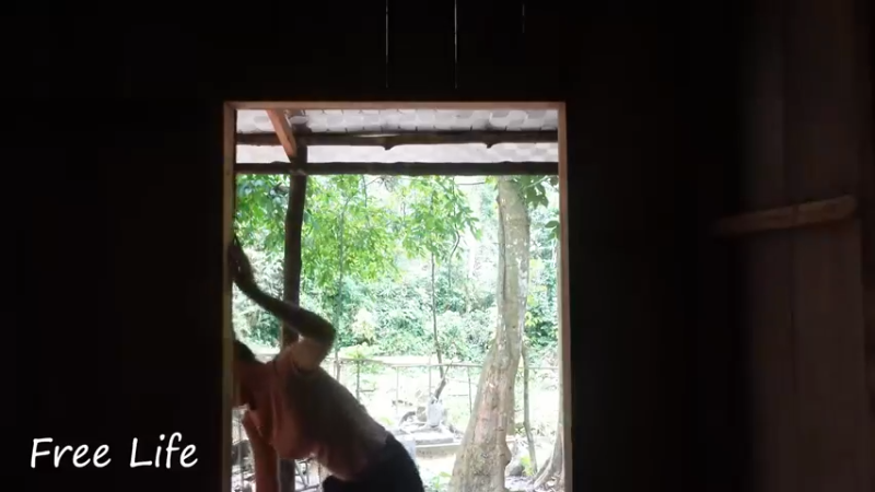 女生桃园S208完成木屋门梯6小姐姐荒野隐居