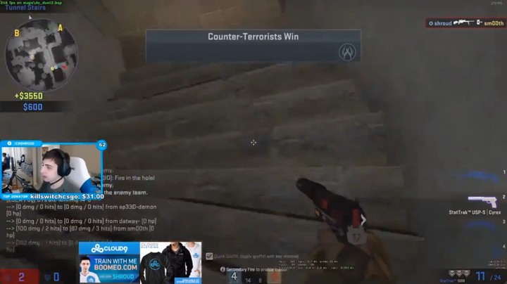 CSGO：大魔王 shroud精彩剪辑 （四），一打五 全是爆头！