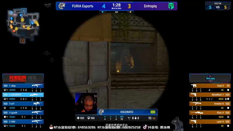 【精神永富】：FURIA Esports VS Entropiq（4-3开局）