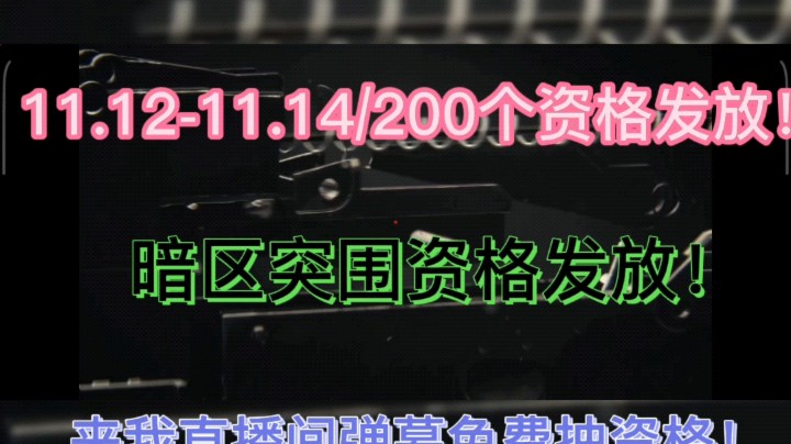 11.12-11.14两百个暗区突围测试资格发放！