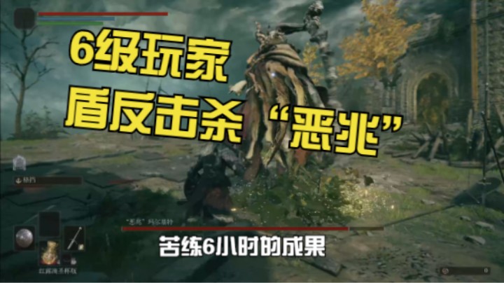 艾尔登法环：6级的我靠盾反打过了“恶兆”，爽！