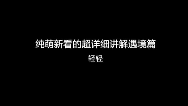 纯萌新看的超详细讲解遇境篇