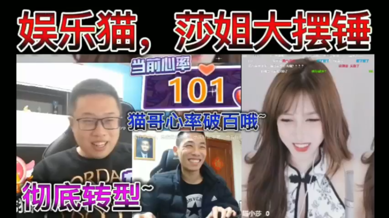 娱乐猫，彻底转型？莎姐大摆锤，猫哥心率破百哦