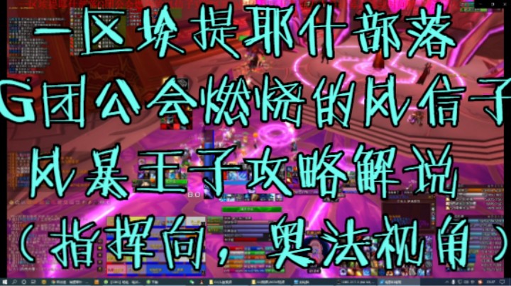 一区埃提耶什部落G团公会燃烧的风信子风暴王子攻略解说（指挥向，奥法示教 ）（带后期解说及原音指挥两部分）