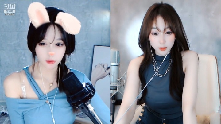 美女主播直播连麦，对面小姐姐也很可爱啊