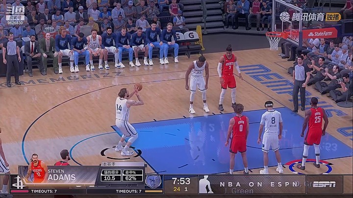 NBA2K21BLY最新名单烂队拯救之火箭,对阵灰熊