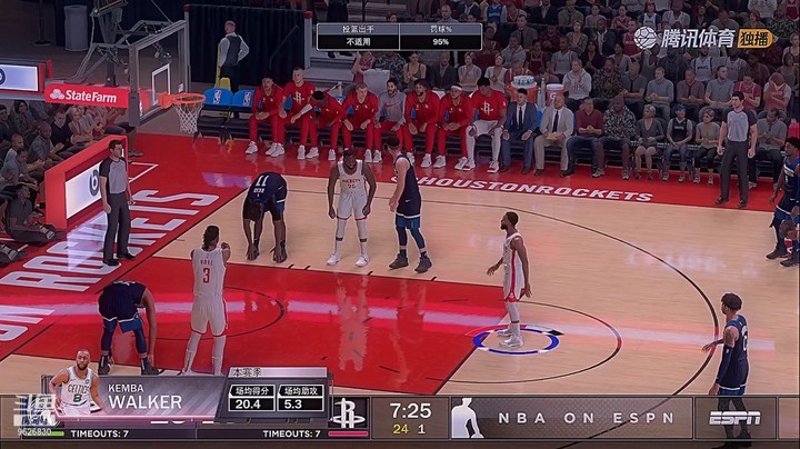 NBA2K21BLY最新名单烂队拯救之火箭,再次对阵森林狼,使用名人堂修改的真实难度GS