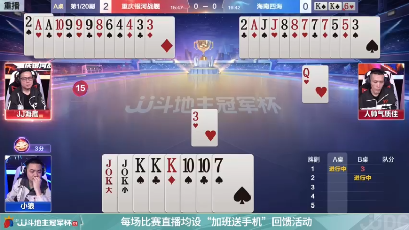 【2021-11-24 14点场】JJ斗地主官方：斗地主冠军杯，S3总决赛A组赛