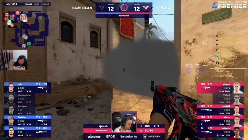 【2021-11-24 22点场】CSGO馒头：7点小蜜蜂VS液体