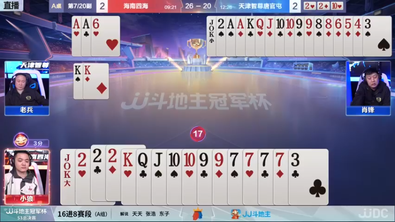 【2021-11-25 21点场】JJ斗地主官方：冠军杯总决赛海南四海4:3天津智尊唐官屯