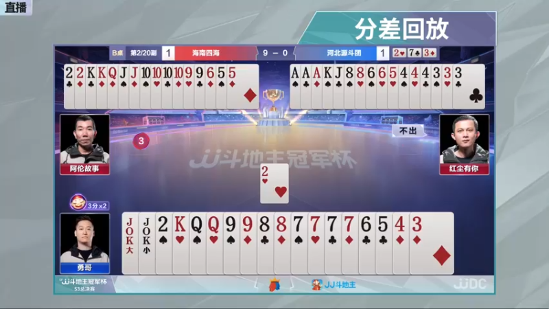【2021-11-27 19点场】JJ斗地主官方：冠军杯总决赛A组海南四海2:2河北源斗团