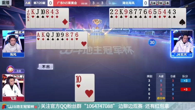 【2021-12-01 03点场】JJ斗地主官方：冠军杯总决赛B组N5菁英会4:1湖北海风
