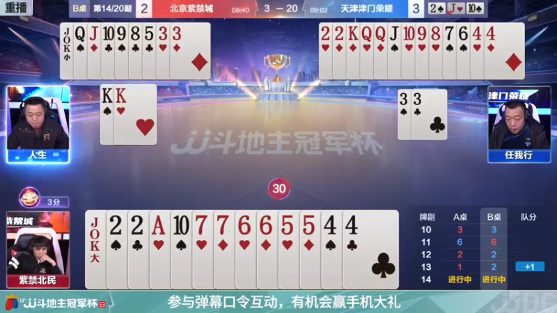 【2021-12-02 15点场】JJ斗地主官方：冠军杯总决赛B组北京紫禁城2:4津门荣耀