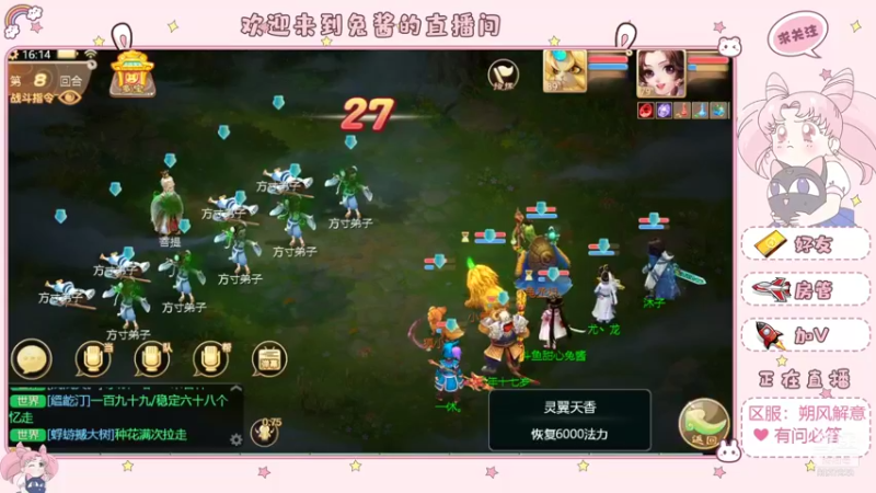 【2021-12-02 16点场】大话手游丶兔酱：大话手游  大区朔风解意