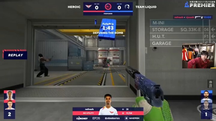 【alex卞正伟】：HEROIC对局TEAM LIQUID