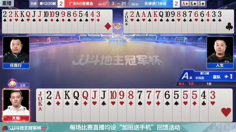 【2021-12-04 03点场】JJ斗地主官方：冠军杯总决赛B组N5菁英会3:4津门荣耀