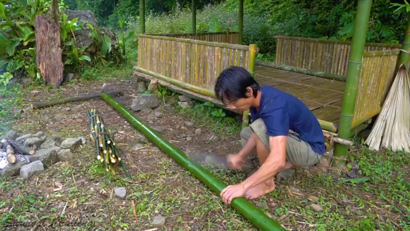 热带雨林 竹制吊床