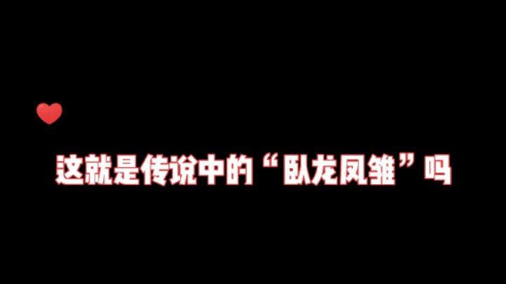 这就是传说中的卧龙凤雏！！！