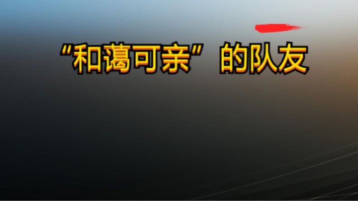 和蔼可亲的队友