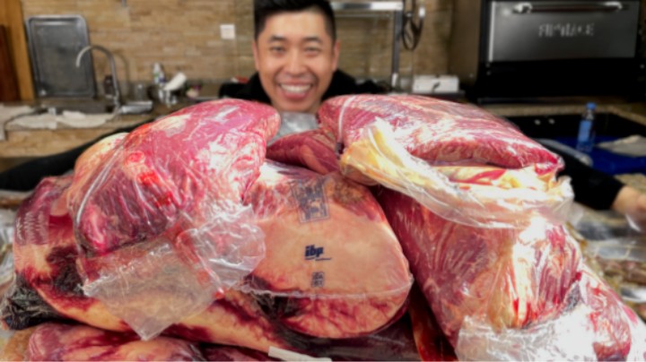 48小时烤了100人吃的肉，别再说你们吃不到了