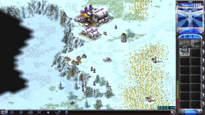 冰天雪地抢地盘。3v4电脑。一万开局