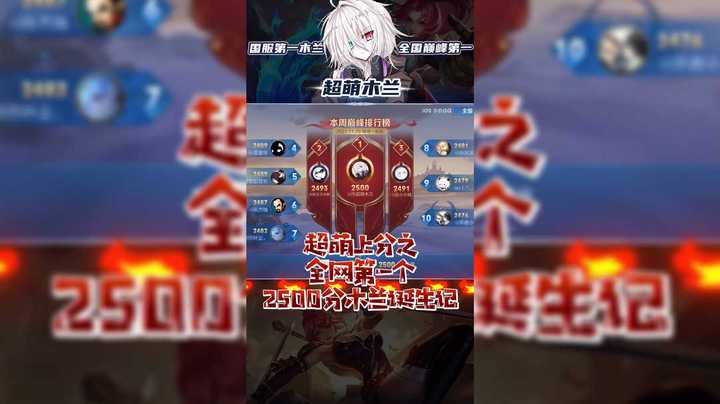 超萌上分记之全网第一个两千五百分