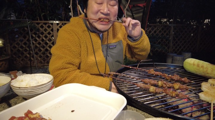 自家串的红柳枝羊肉串真好吃