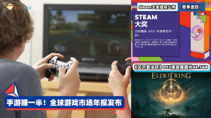 3DM速报：全球游戏市场年报腾讯占大头 Steam大奖提名公布