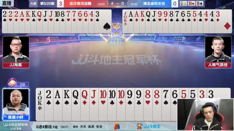 【2021-12-28 20点场】JJ斗地主官方：冠军杯总决赛八强重庆4:0湖北