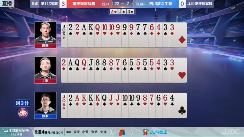 【2021-12-30 20点场】JJ斗地主官方：冠军杯总决赛八强赛重庆4:0四川