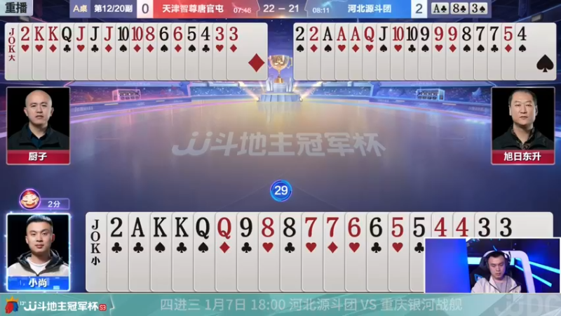 【2022-01-01 20点场】JJ斗地主官方：【重播】冠军杯总决赛