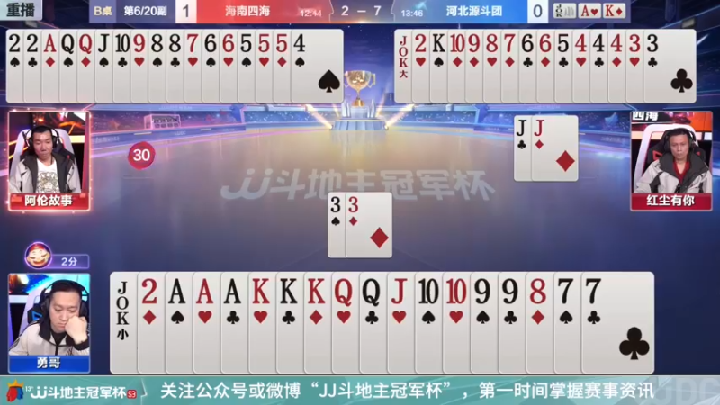 【2022-01-02 10点场】JJ斗地主官方：【重播】冠军杯总决赛