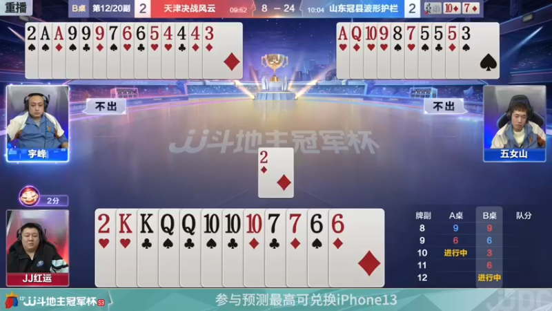 【2022-01-03 18点场】JJ斗地主官方：【重播】冠军杯总决赛
