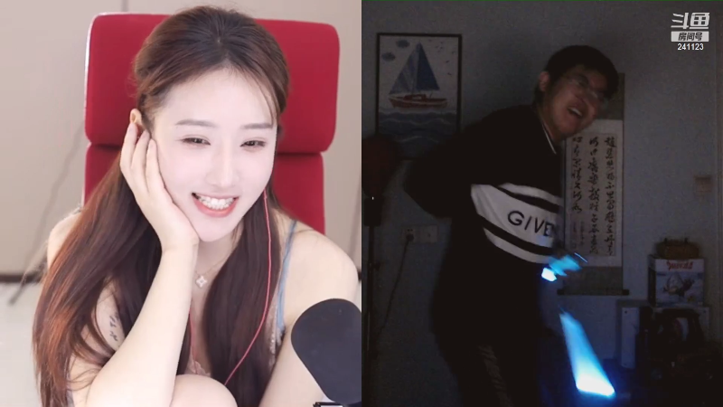 我在斗鱼看火力堂主直播户外