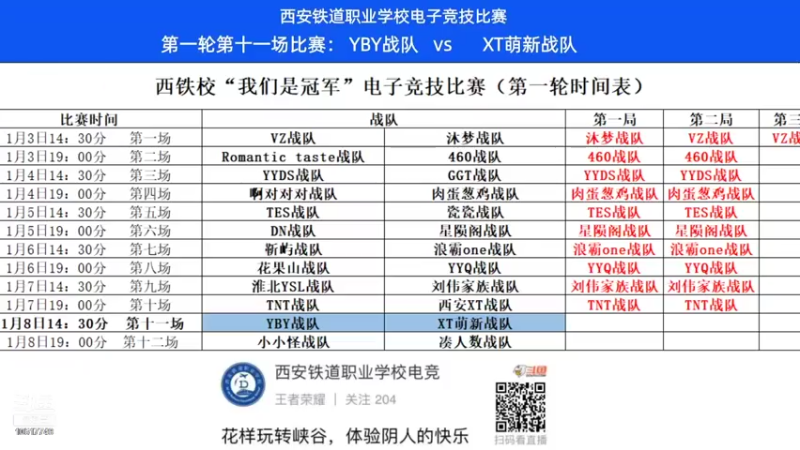 【2022-01-08 14点场】西安铁道职业学校电竞：西安铁道职业学校电竞的直播间