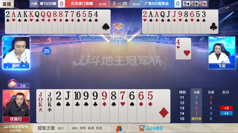 【2022-01-11 18点场】JJ斗地主官方：【直播】冠军杯冠军之夜天津2:1广东