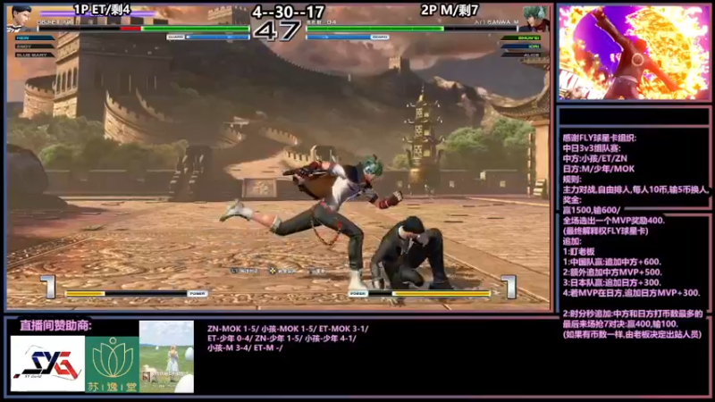 【2022-01-09 23点场】广州ZN：拳皇14，FLY球星卡组织中日3v3。