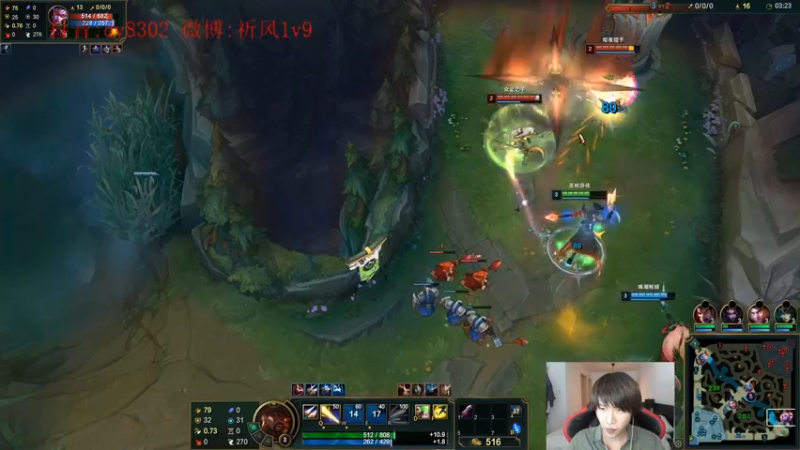 【2022-01-13 02点场】祈风1v9：国服第一VN！一个打八百多个！