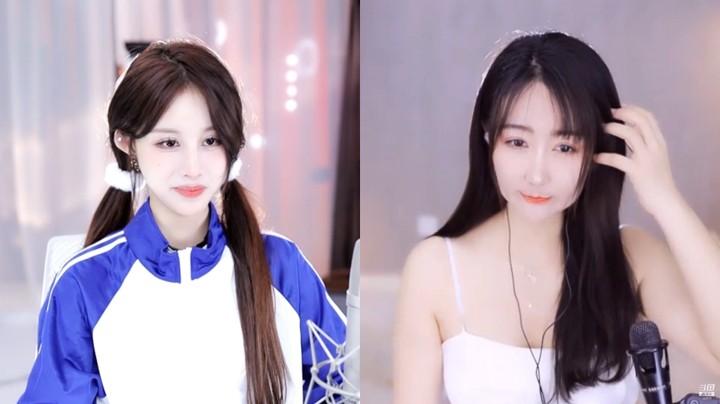 三岁伊和女主播连麦，对面小姐姐可爱